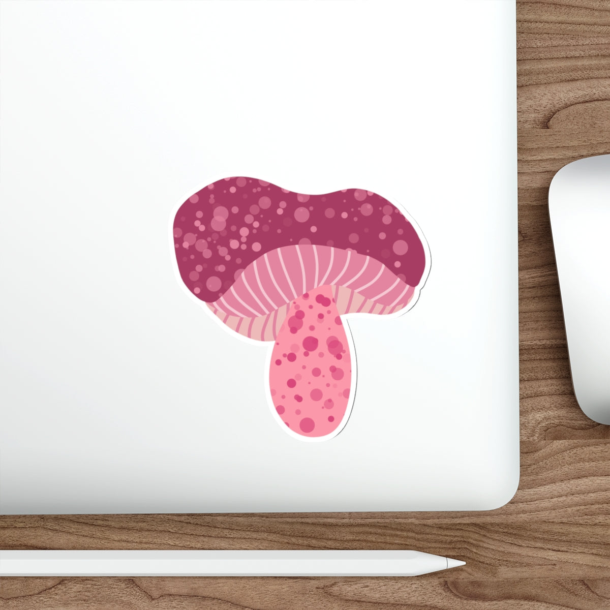 70s Groove Pink Spotted Mushroom Die Cut Sticker