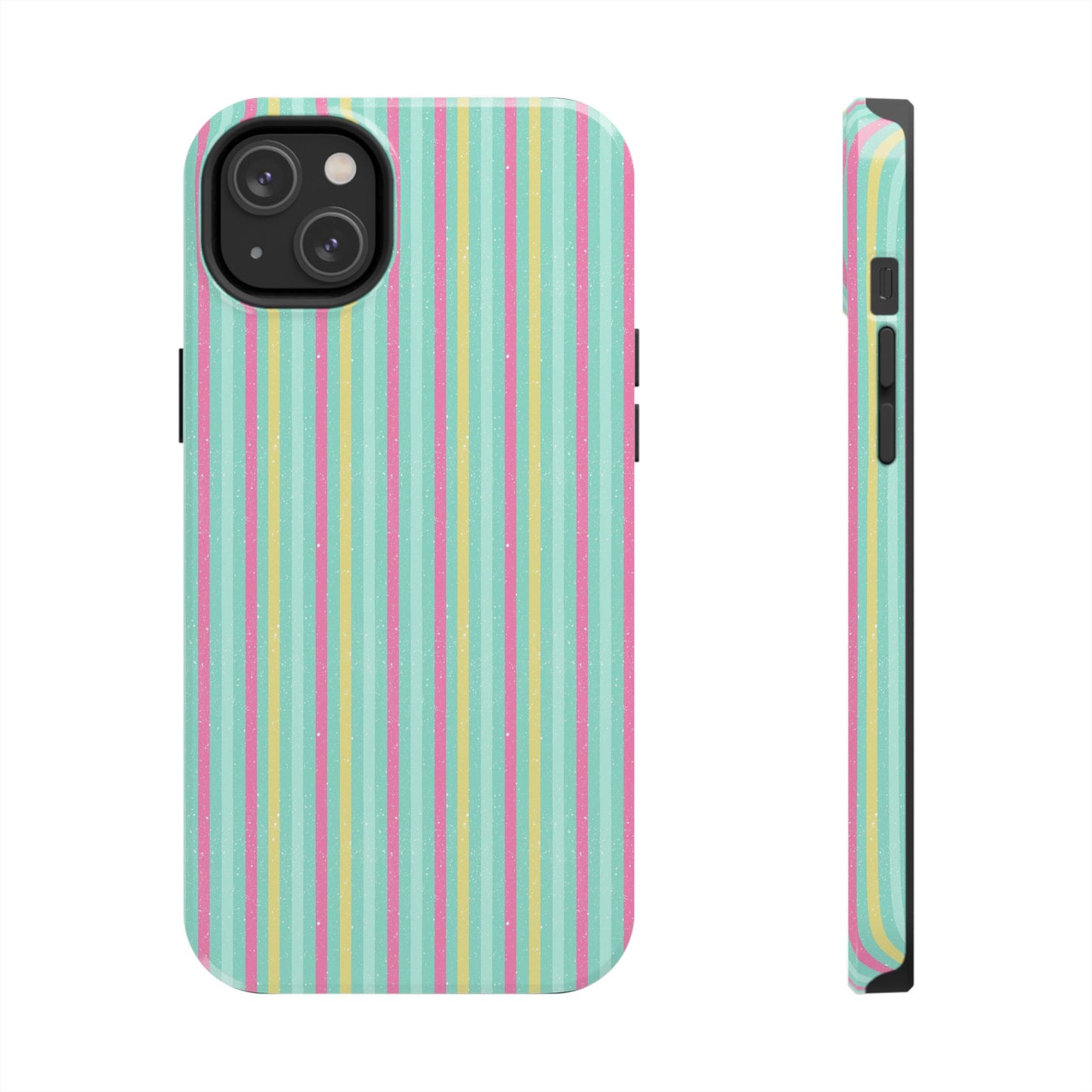 Pastel Stripes on Turquoise Tough Phone Cases