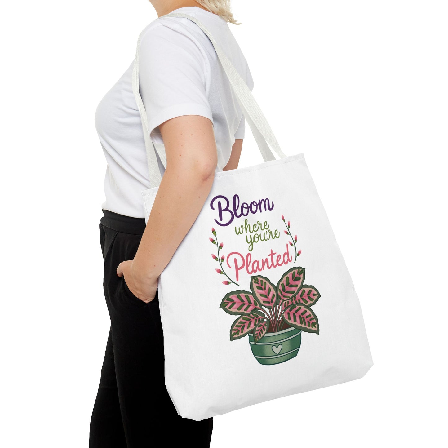 Bloom Where You’re Planted Tote Bag — Potted Monsterra Spiritual Tote