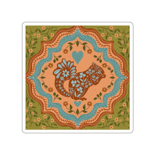 Scandi Woodland Squirrel Die Cut Sticker