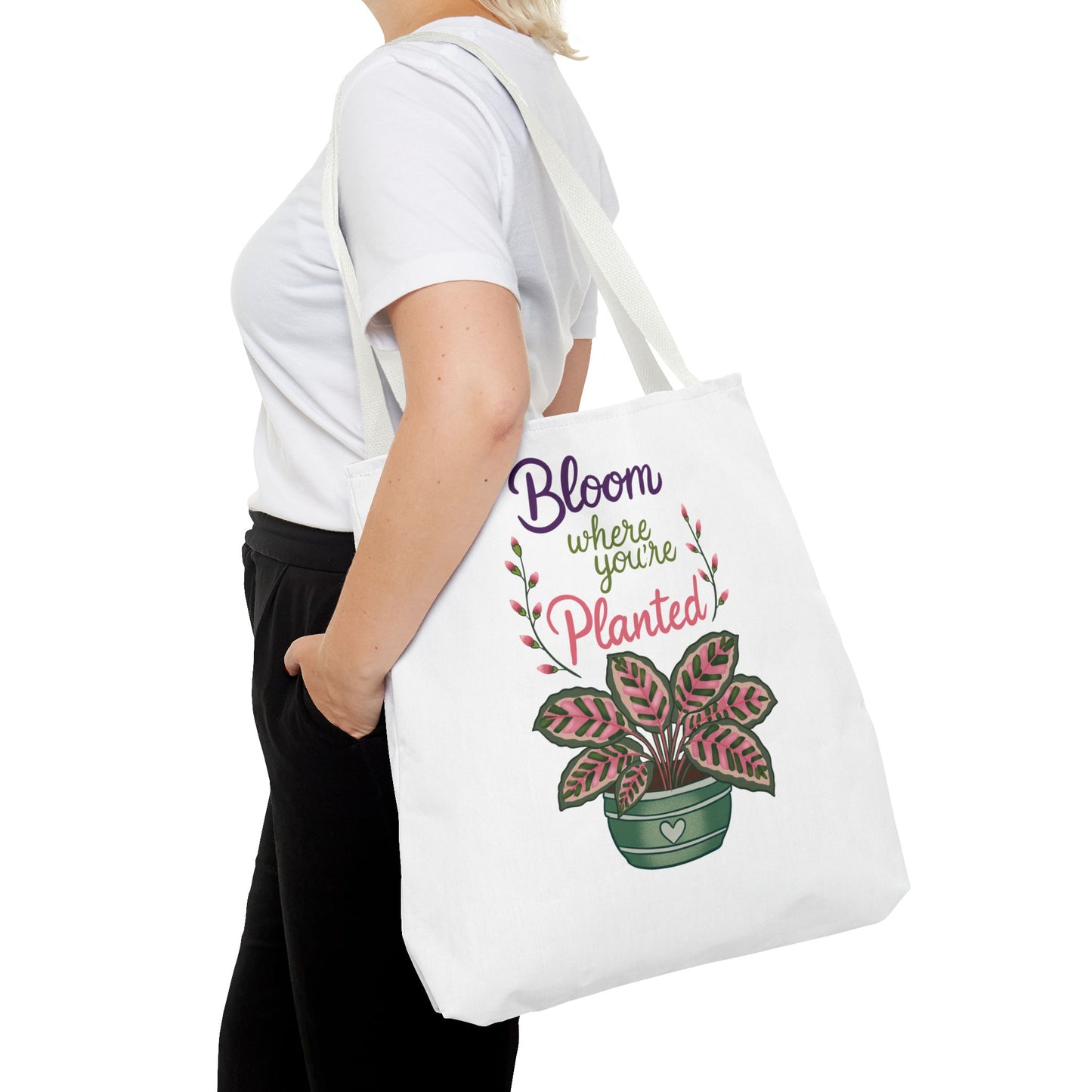 Bloom Where You’re Planted Tote Bag — Potted Monsterra Spiritual Tote