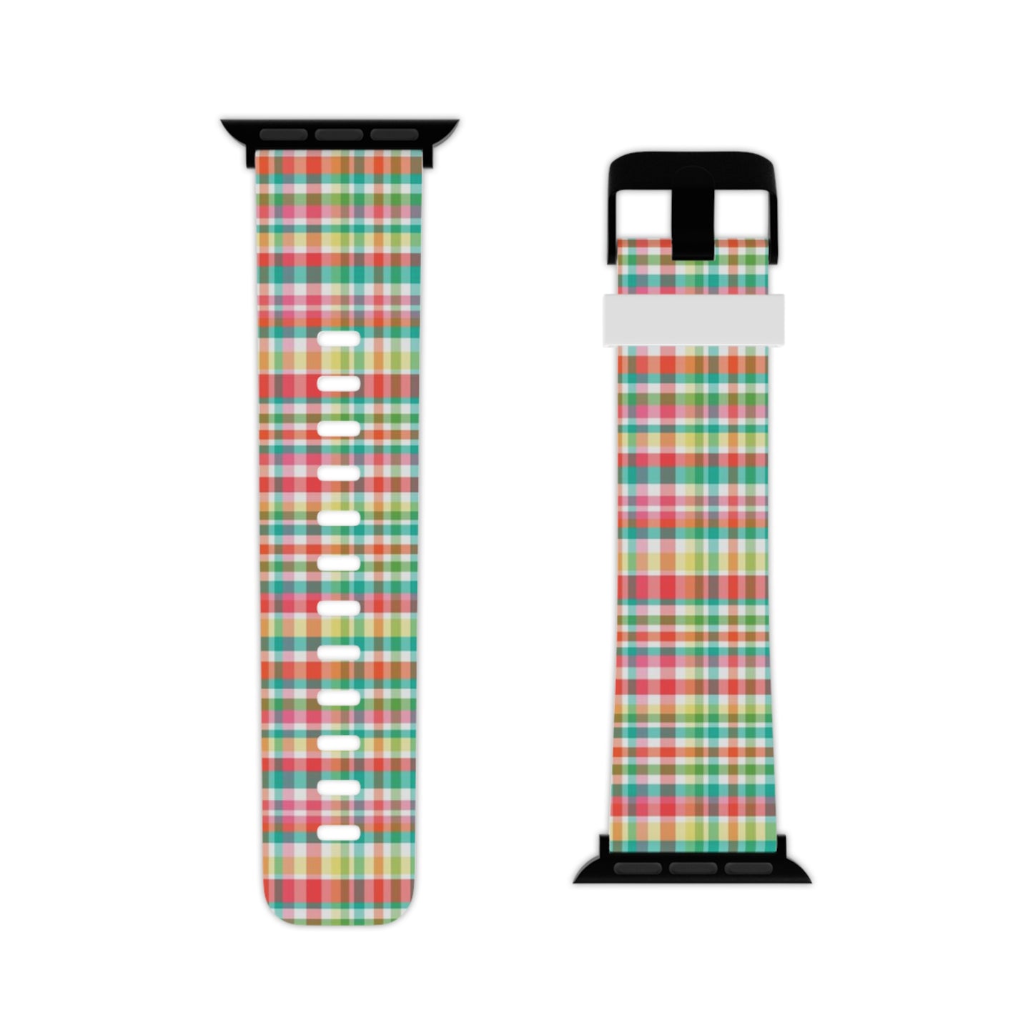 Hibiscus Garden Plaid Watch Band for Apple Watch