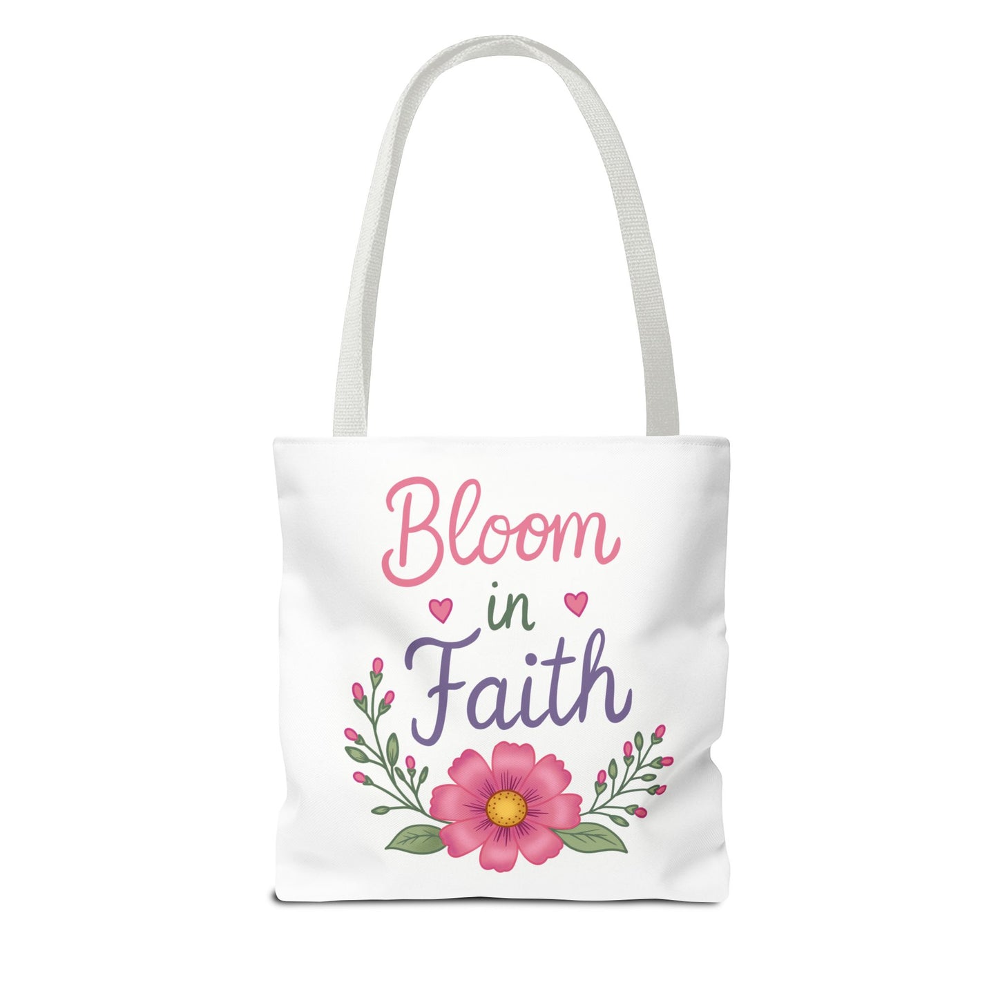 Bloom in Faith Floral Tote Bag — Inspirational Scripture Gift