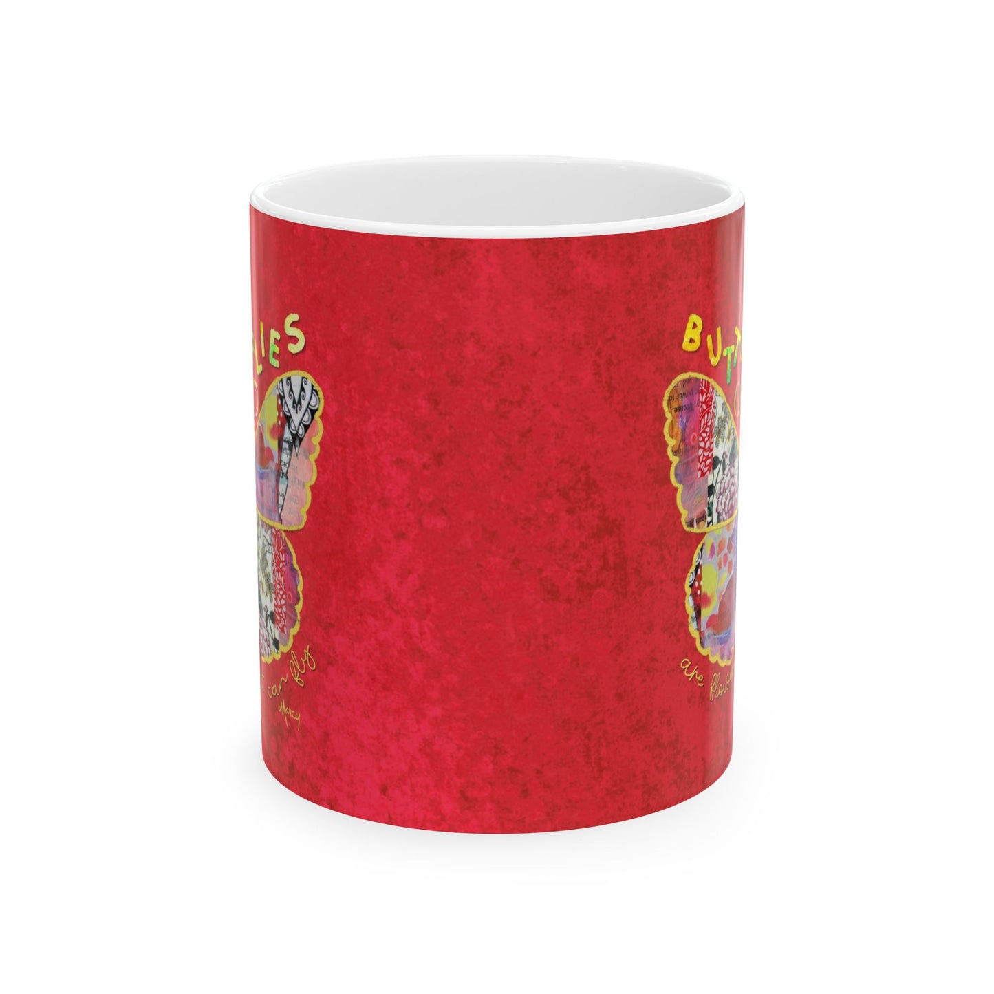 Boho Butterfly Collage Ceramic Mug 11oz & 15oz