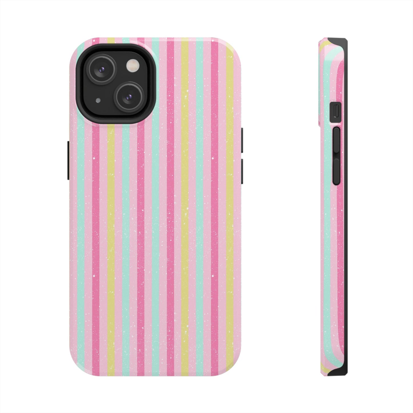 Pastel Stripes on Pink Tough Phone Cases