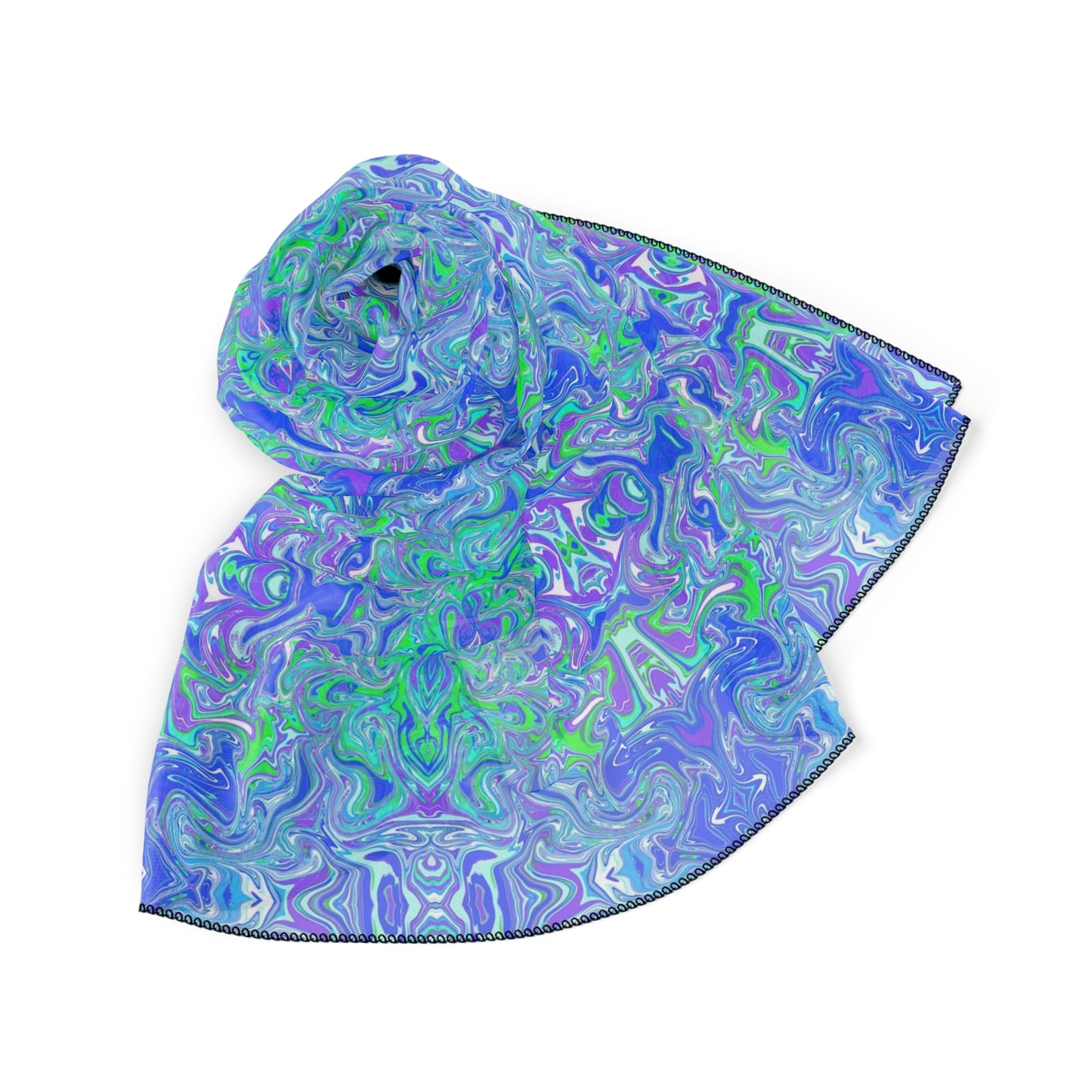 Boho Lavender Garden Square Poly Scarf