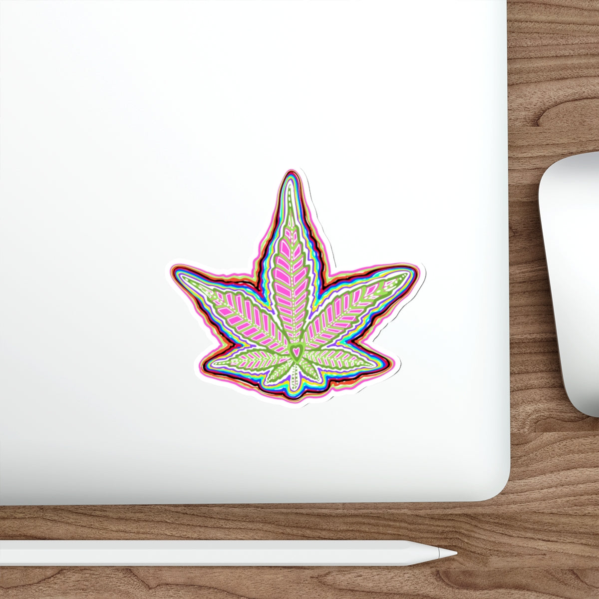 Colorful Cannabis Leaf Die Cut Sticker