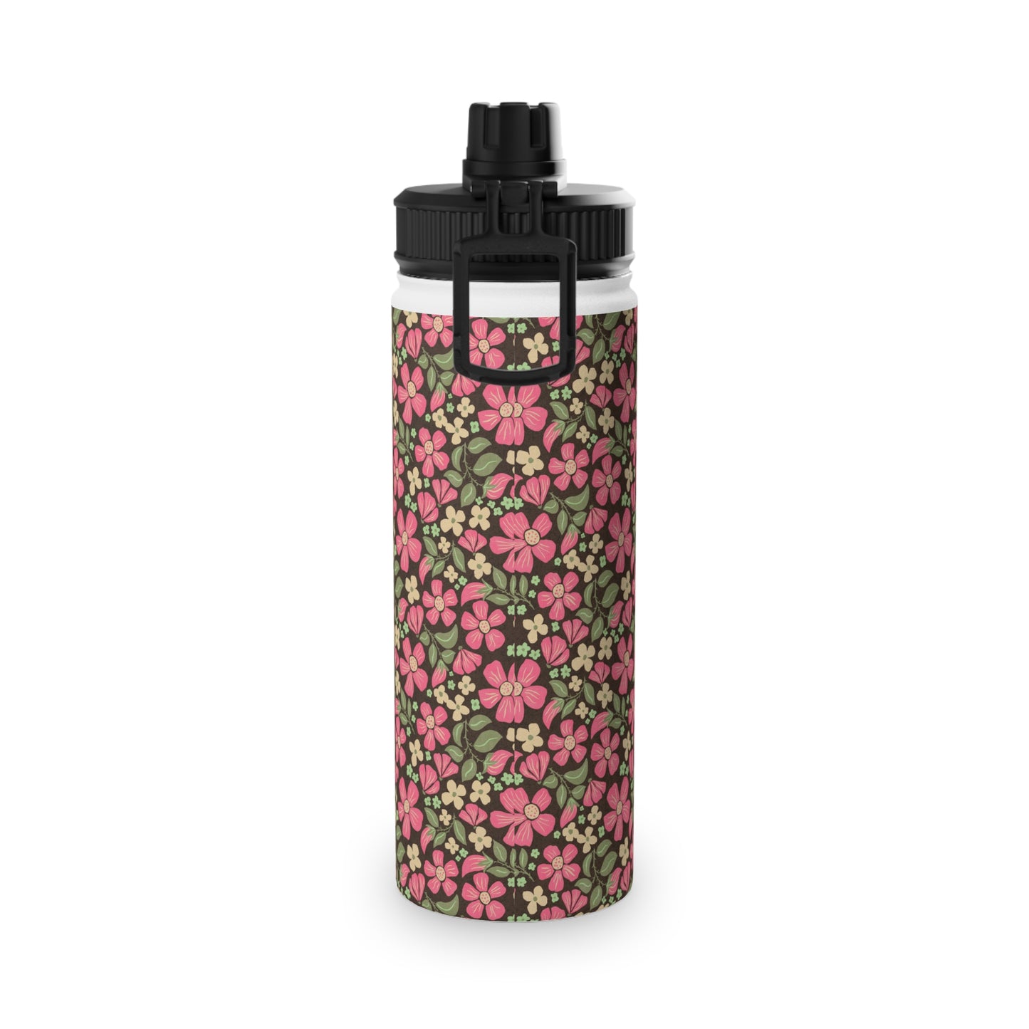 Wild Rose Meadow Water Bottle – Stainless Steel Sports Lid