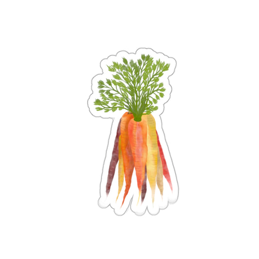 Rainbow Carrots Die Cut Sticker