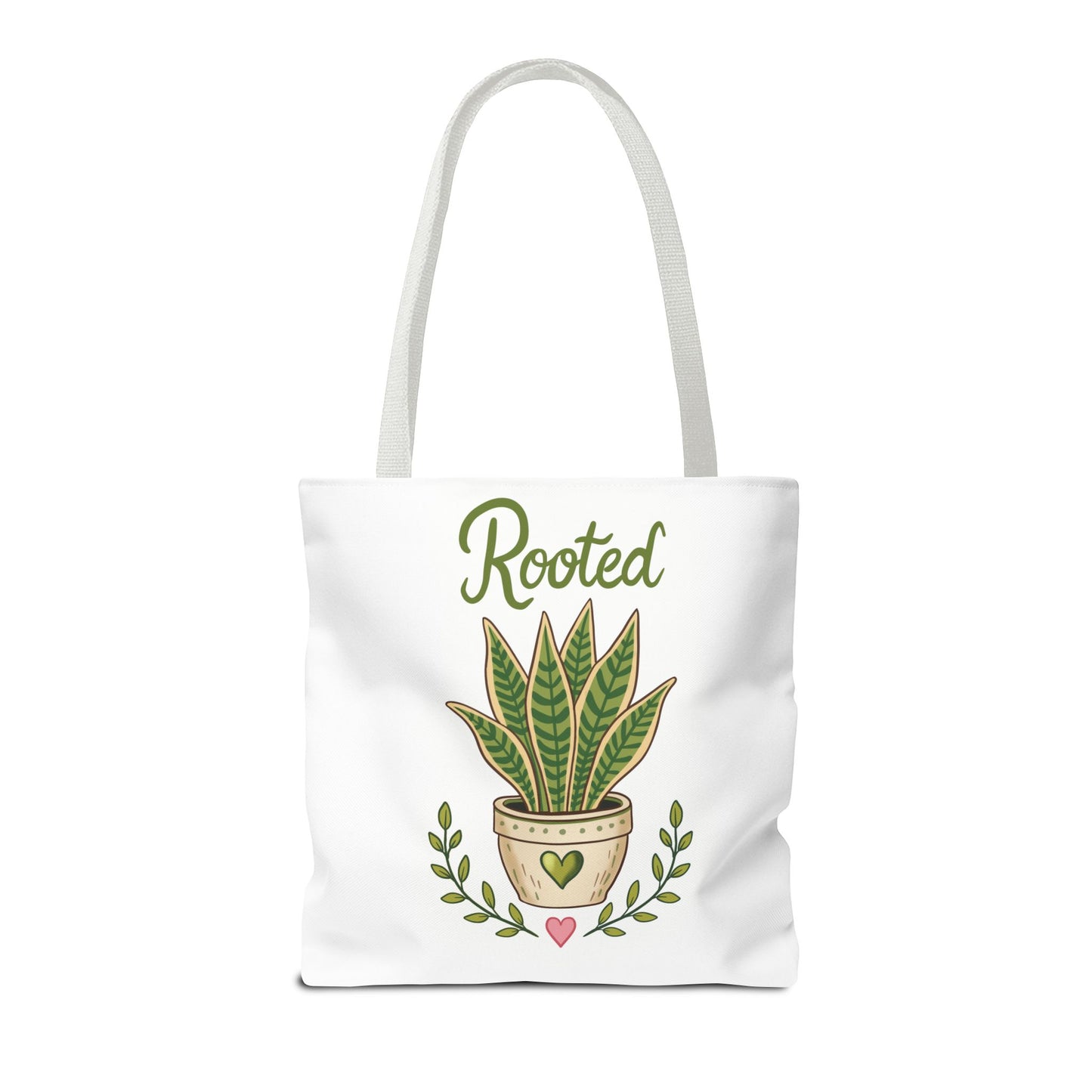 Rooted Plant Tote Bag – Cute Sansevieria Potted Plant Illustration