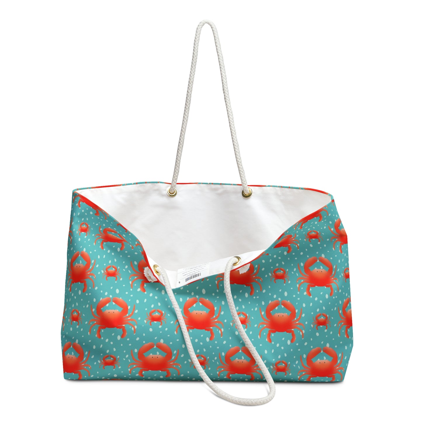 Crabs on Turquoise Background -- Sunbaked Collection --  Weekender Bag