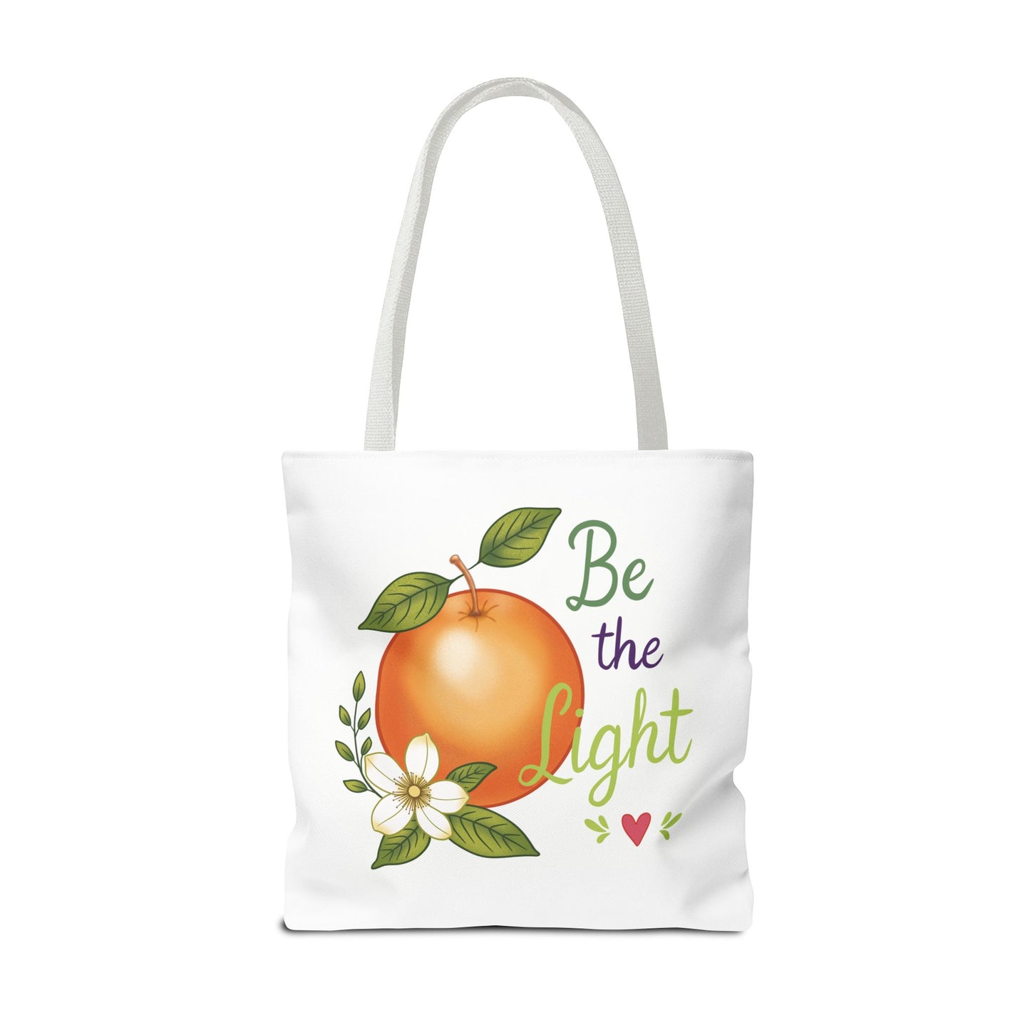 Be the Light Orange Floral Tote Bag