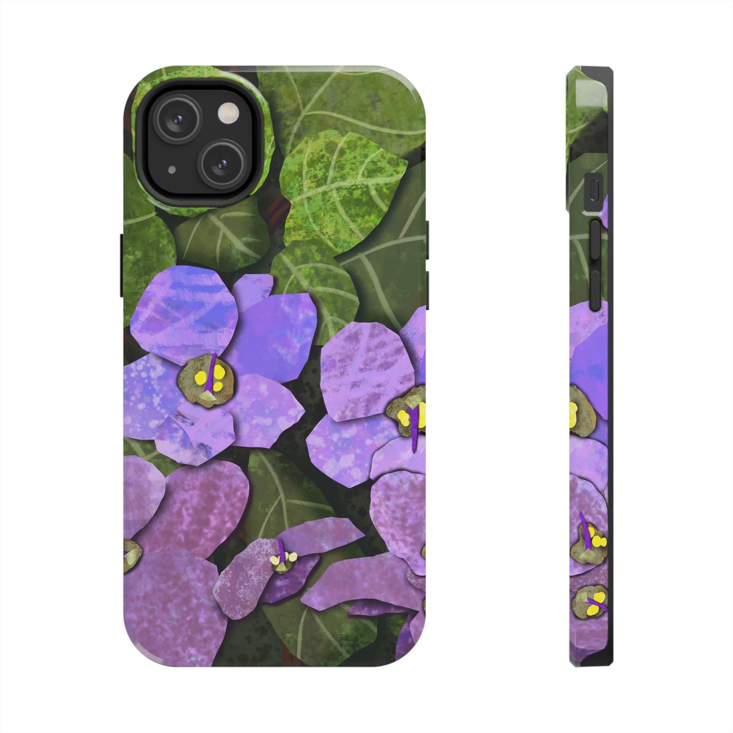 African Violets Collage Art Tough Phone Cases