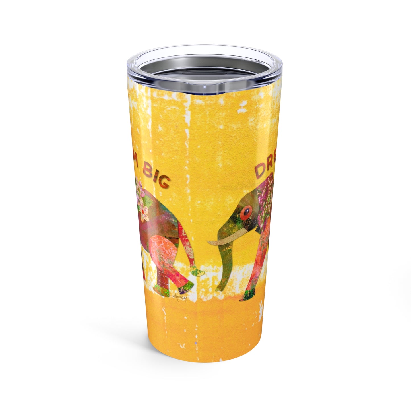 Dream Big Elephant Collage Tumbler 20oz