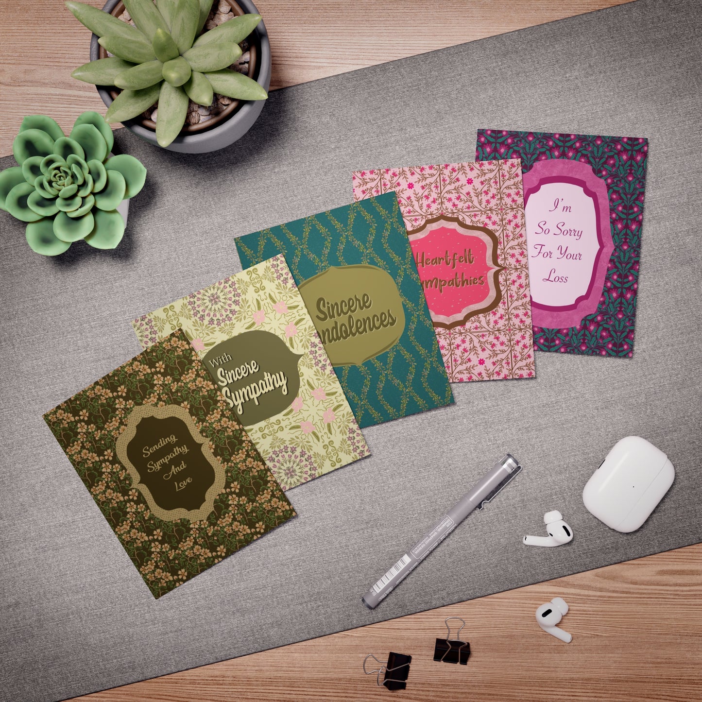 Sympathy Multi-Design Greeting Cards (5-Pack)