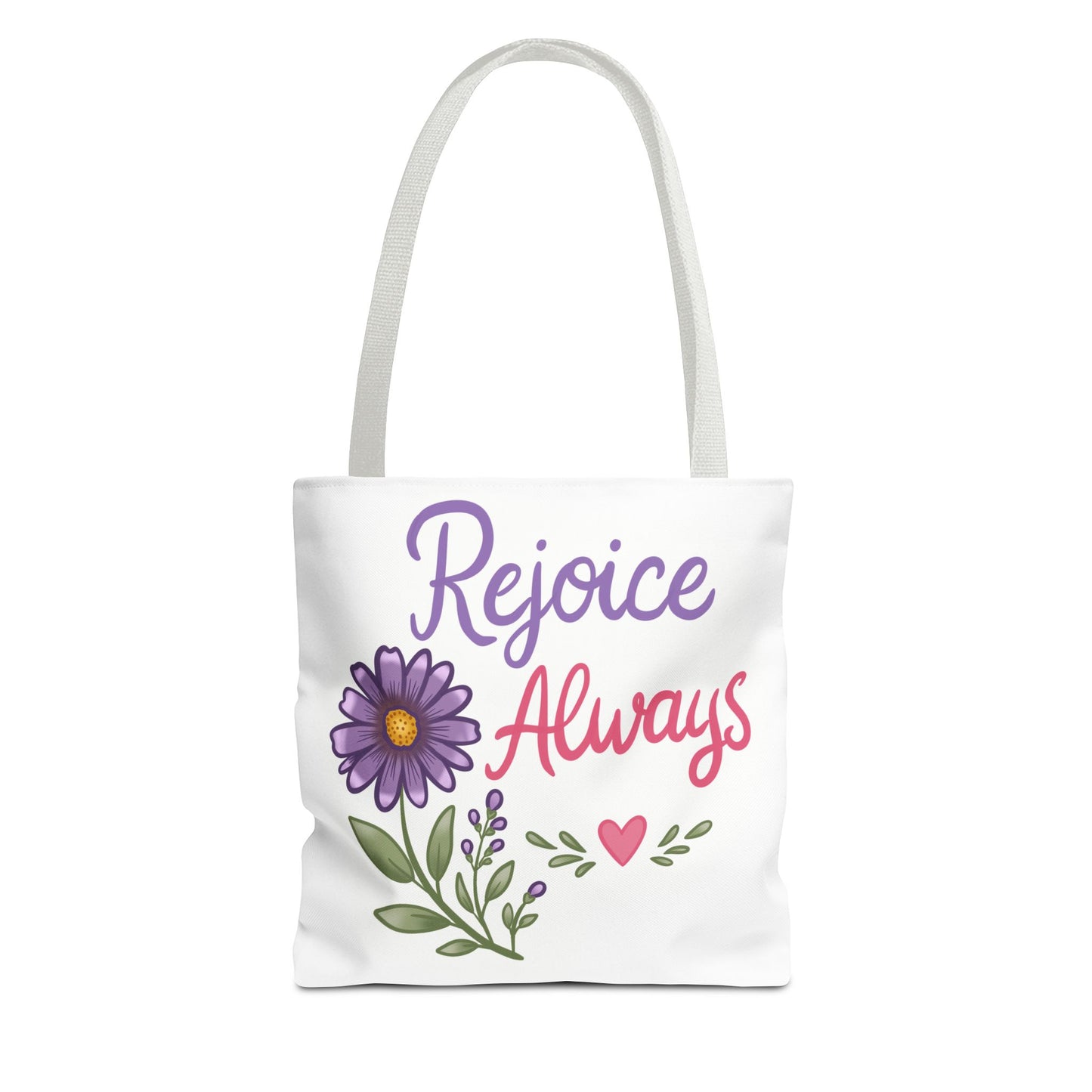 Rejoice Always Floral Tote Bag – Inspirational Scripture Tote