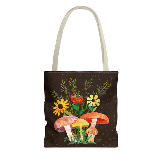 Shrooms n Fleurs Collage Tote Bag