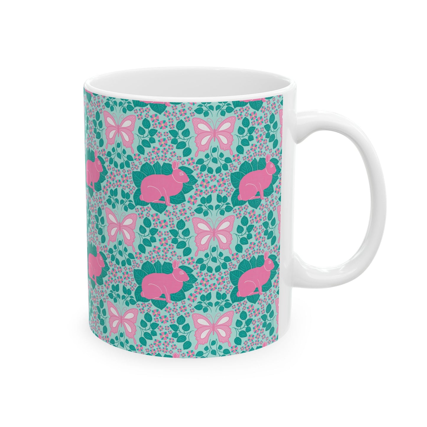 Bunnies & Butterflies Ceramic Mug (11oz & 15oz)