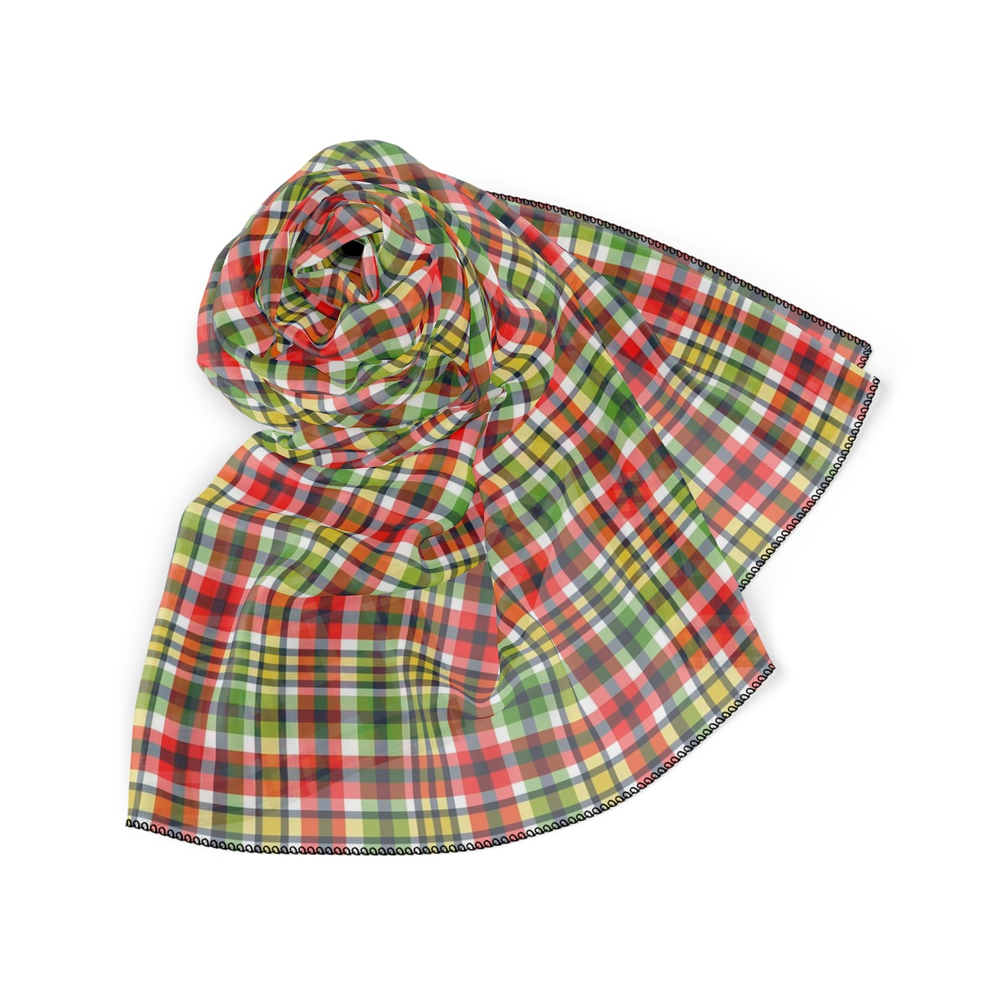 Very Merry Plaid Square Poly Scarf