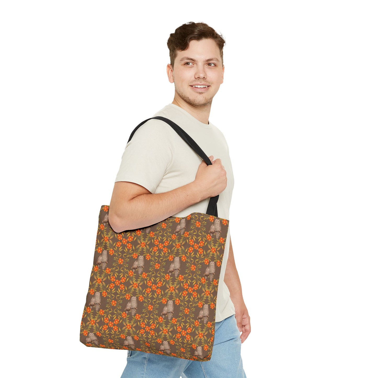 Owls and Flowering Vines Tote Bag