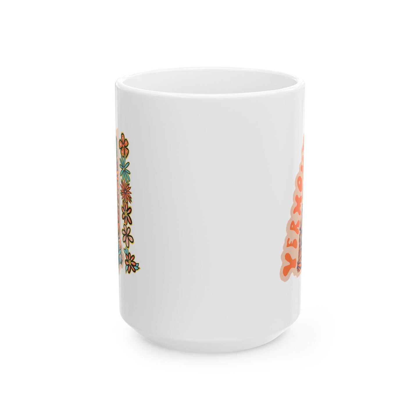 Retro 70s Flowers Vermont Ceramic Mug 11 oz and 15 oz