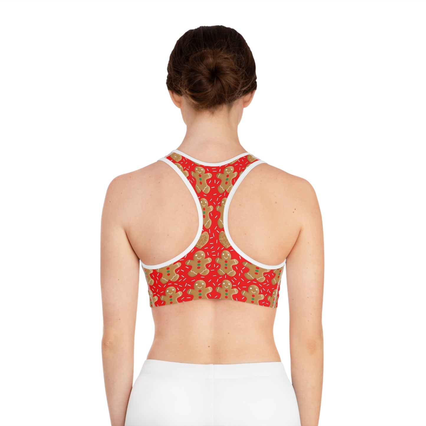 Gingerbread Men & Hearts Sports Bra