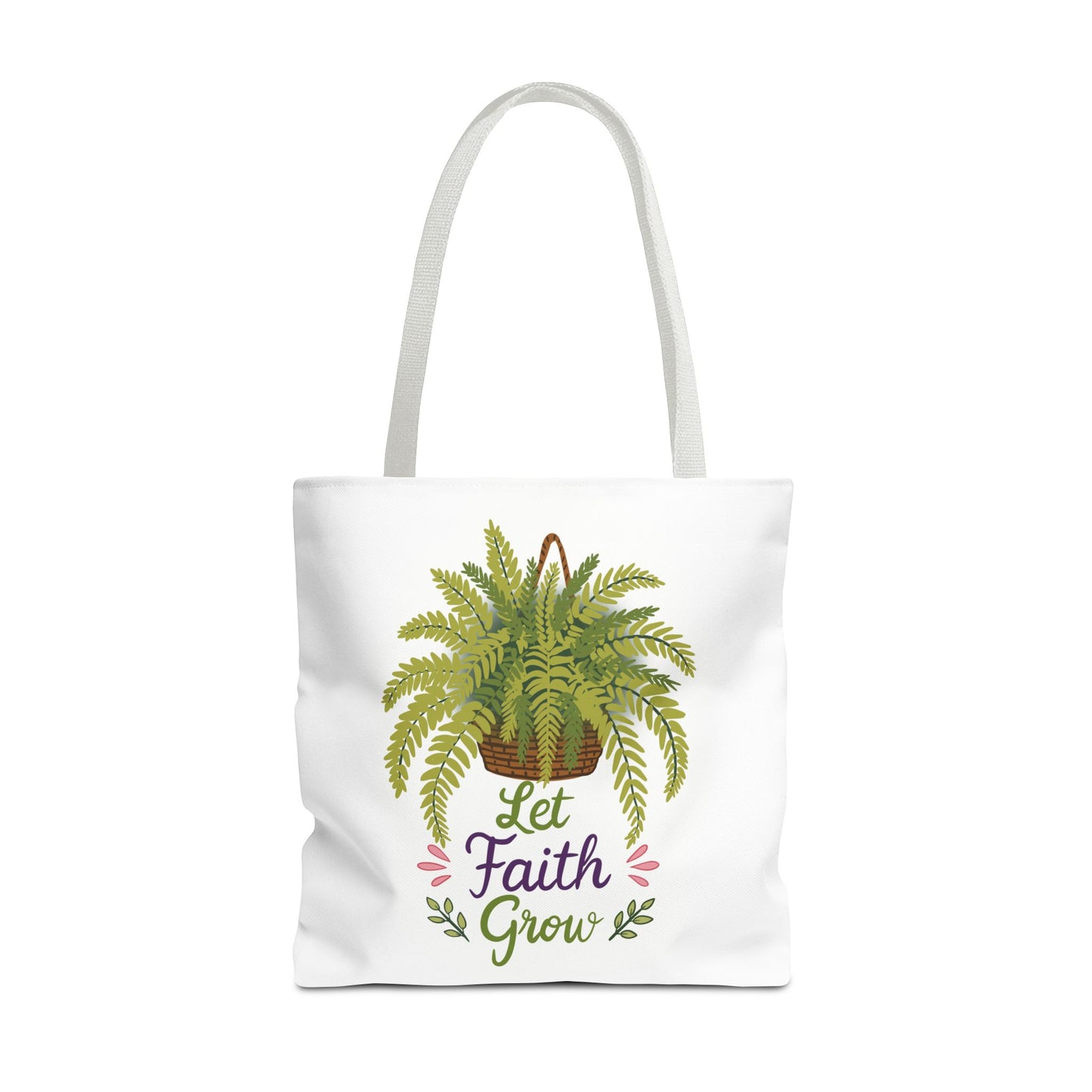Let Faith Grow Tote Bag — Botanical Hanging Fern Spiritual Tote
