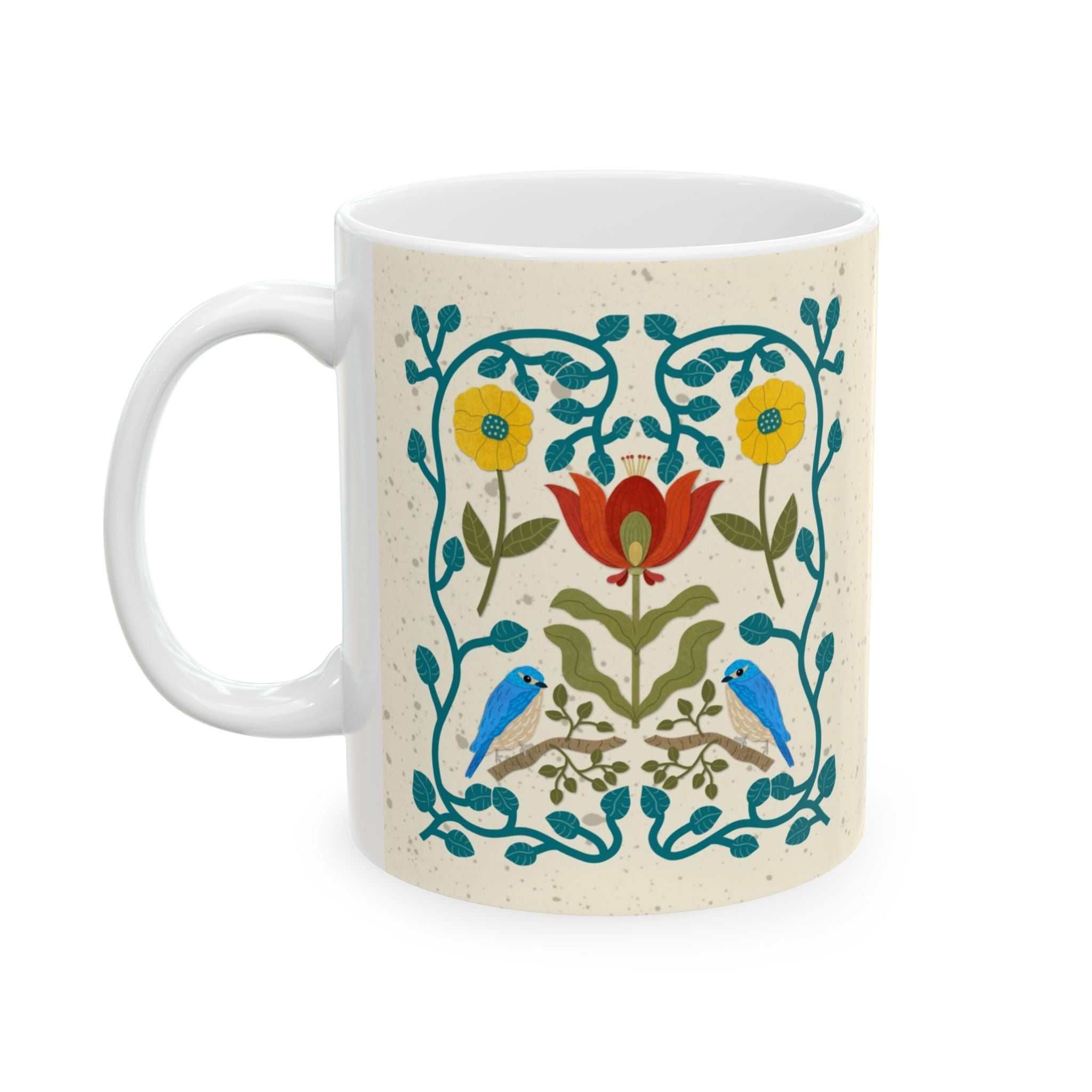 Marcy Brennan Scandi Birds and Flowers Mug - Thumbnail 3