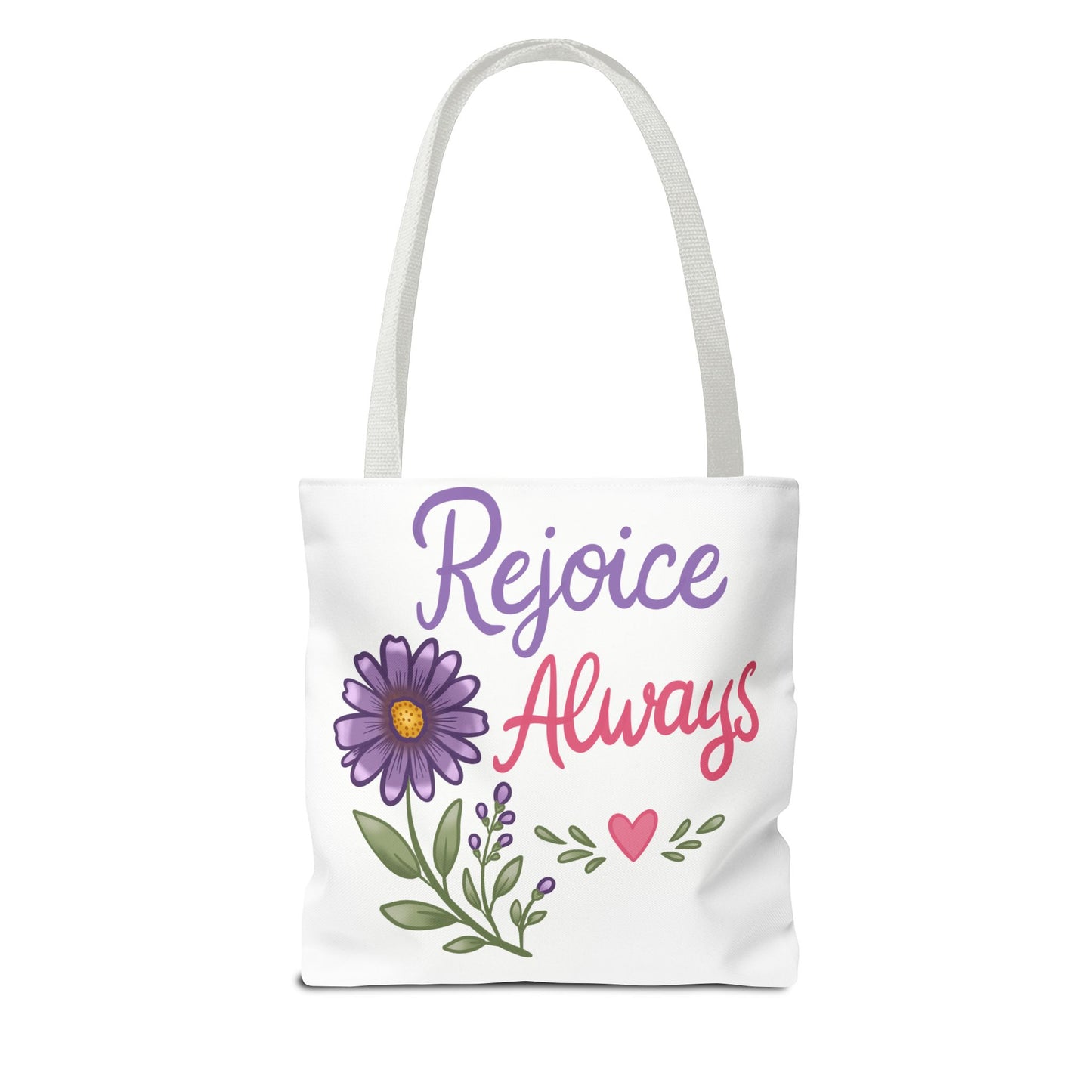 Rejoice Always Floral Tote Bag – Inspirational Scripture Tote