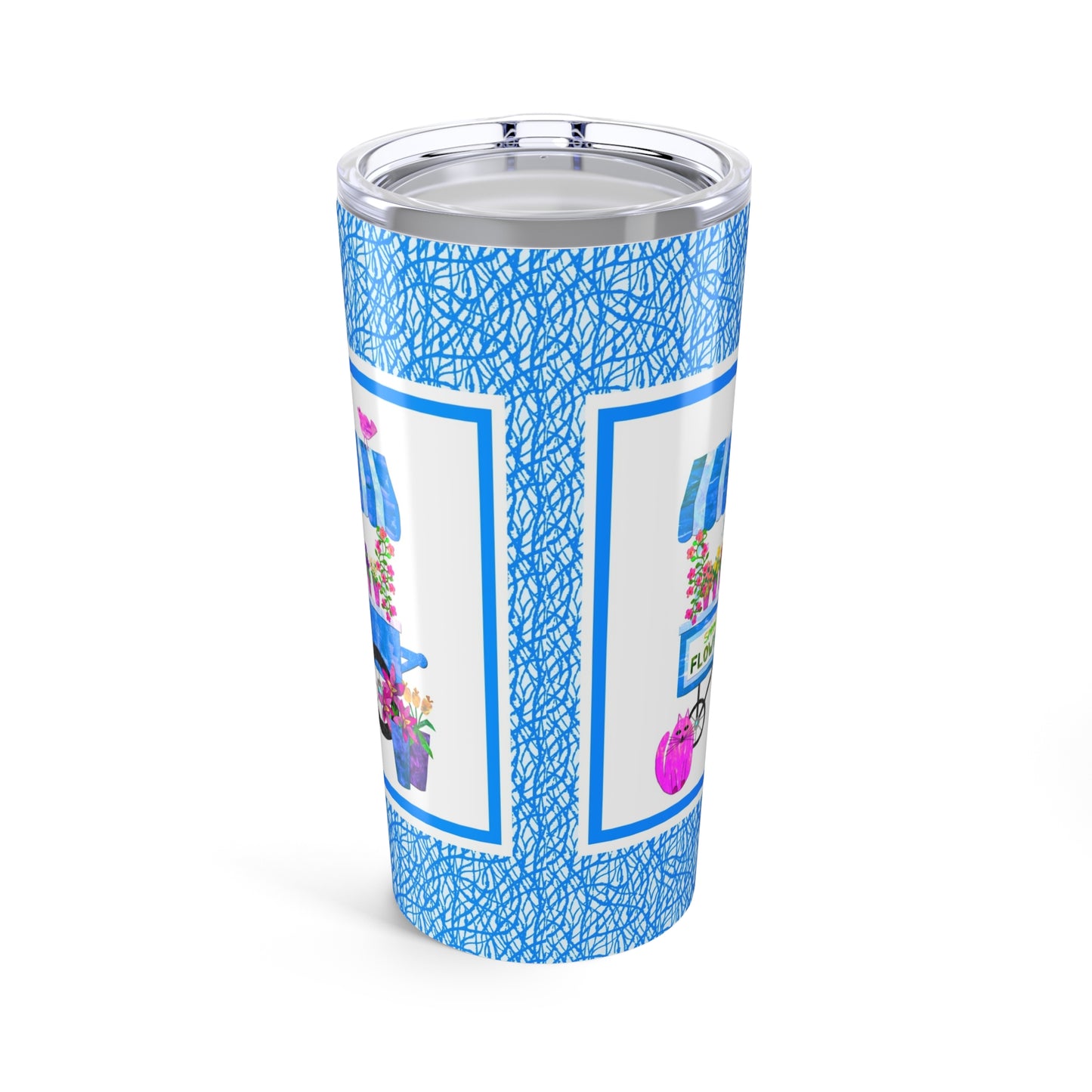 Spring Flower Cart Collage Stainless Steel Travel Mug