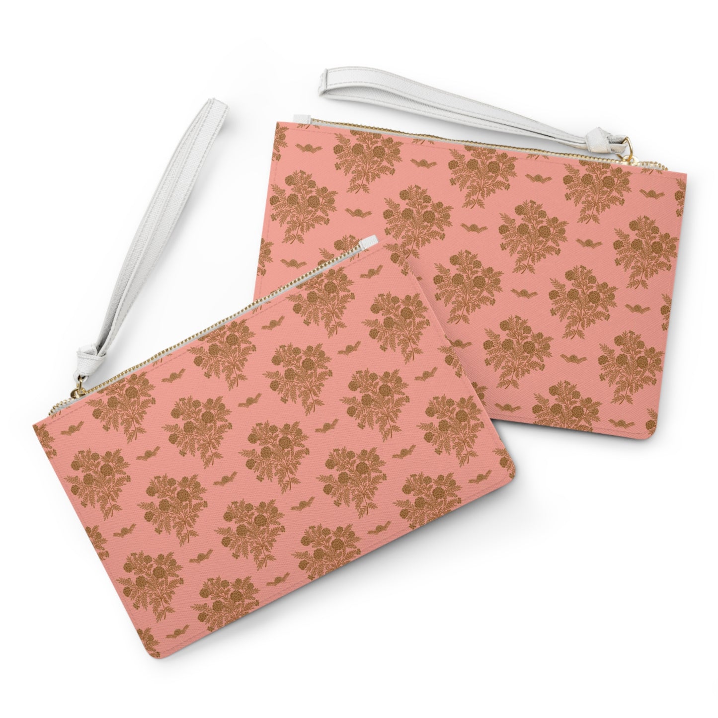 Sepia Marigold Bouquets Clutch Bag