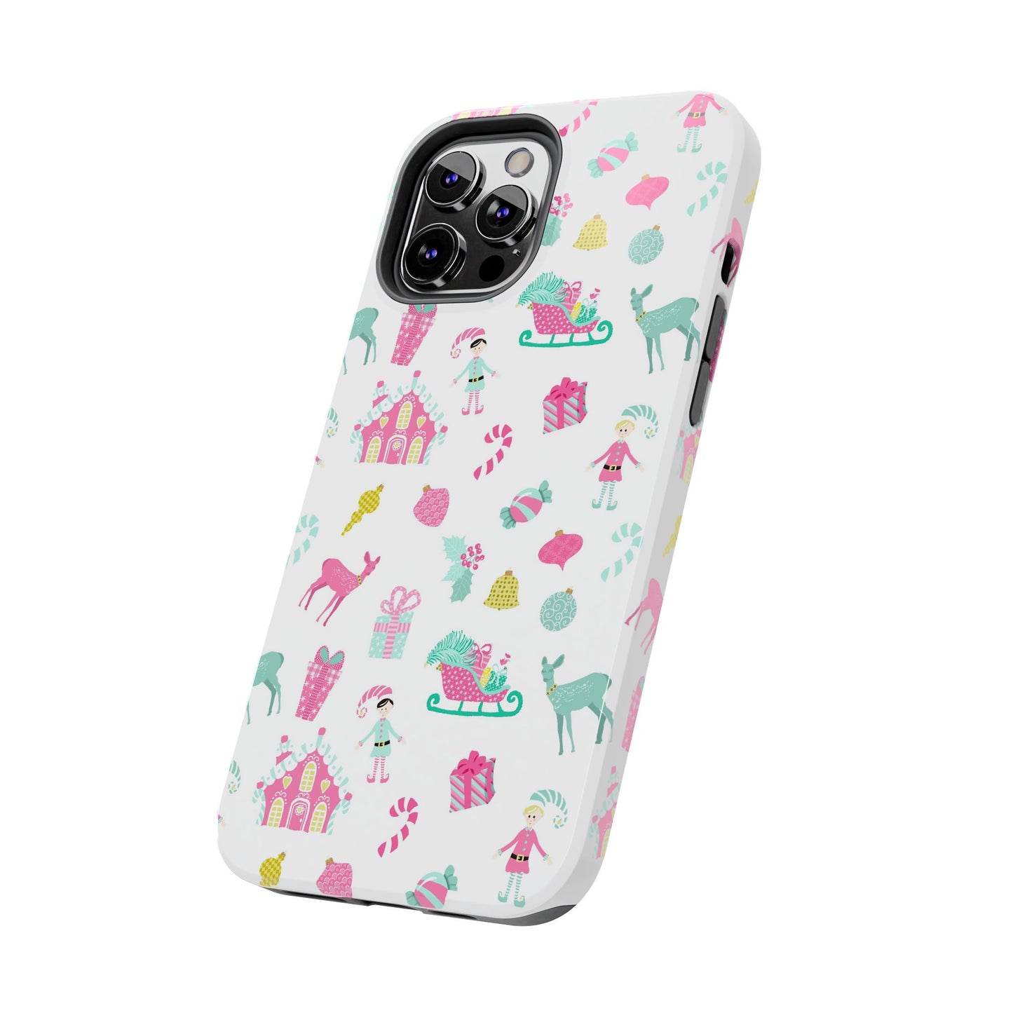 Pastel Christmas on White Tough Phone Cases