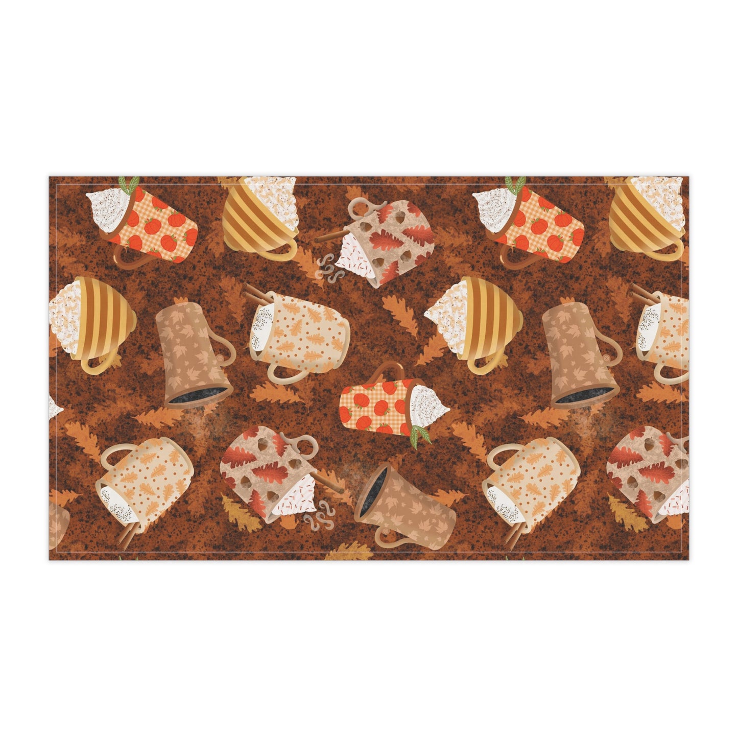 Cozy Autumn Mugs Kitchen Towel