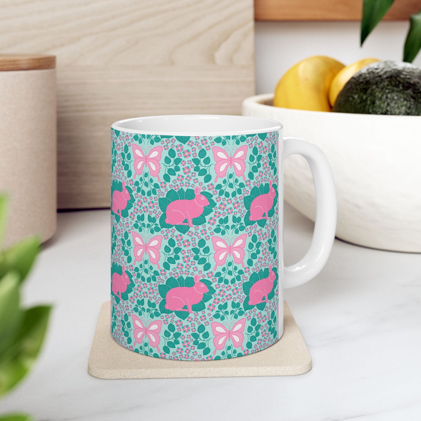 Bunnies & Butterflies Ceramic Mug (11oz & 15oz)