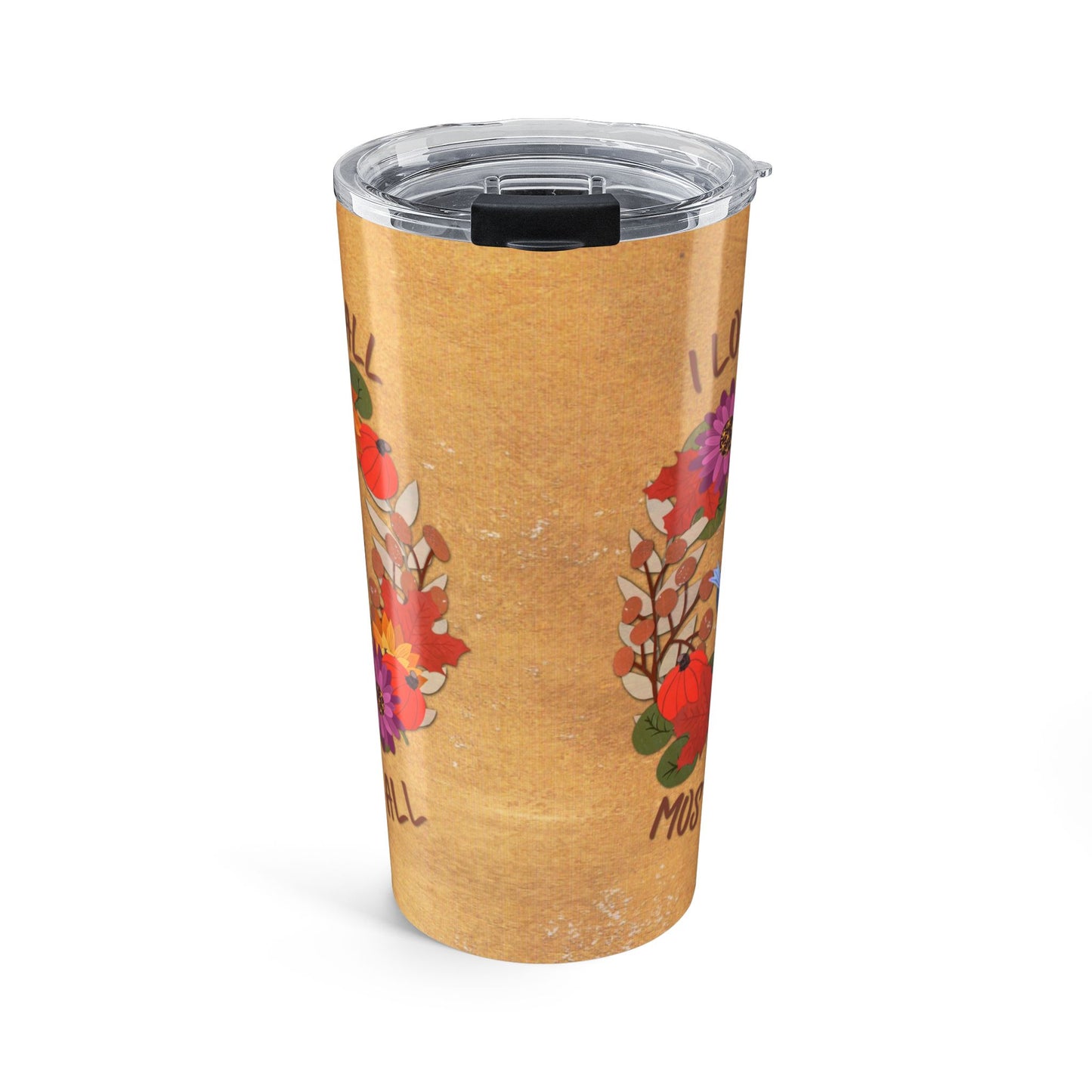 I Love Fall Most of All Autumn Wreath Collage Tumbler