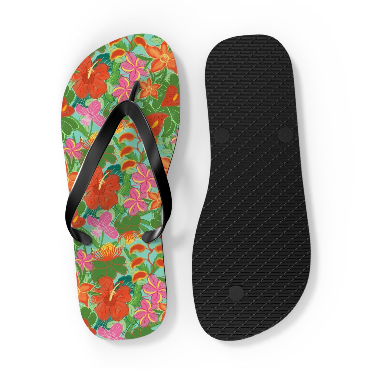 Tropical Flowers Flip Flops