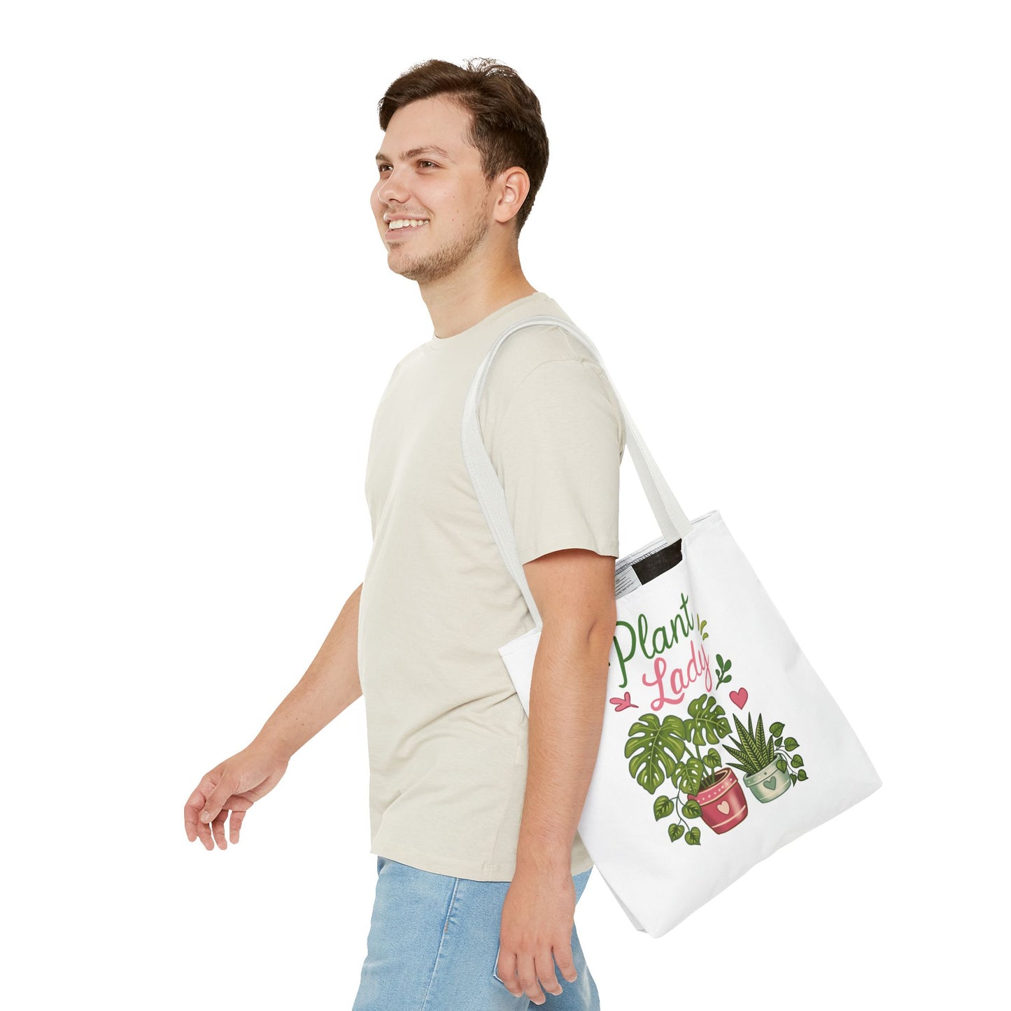 Plant Lady Tote Bag – Monsterra Potted Plant Illustration