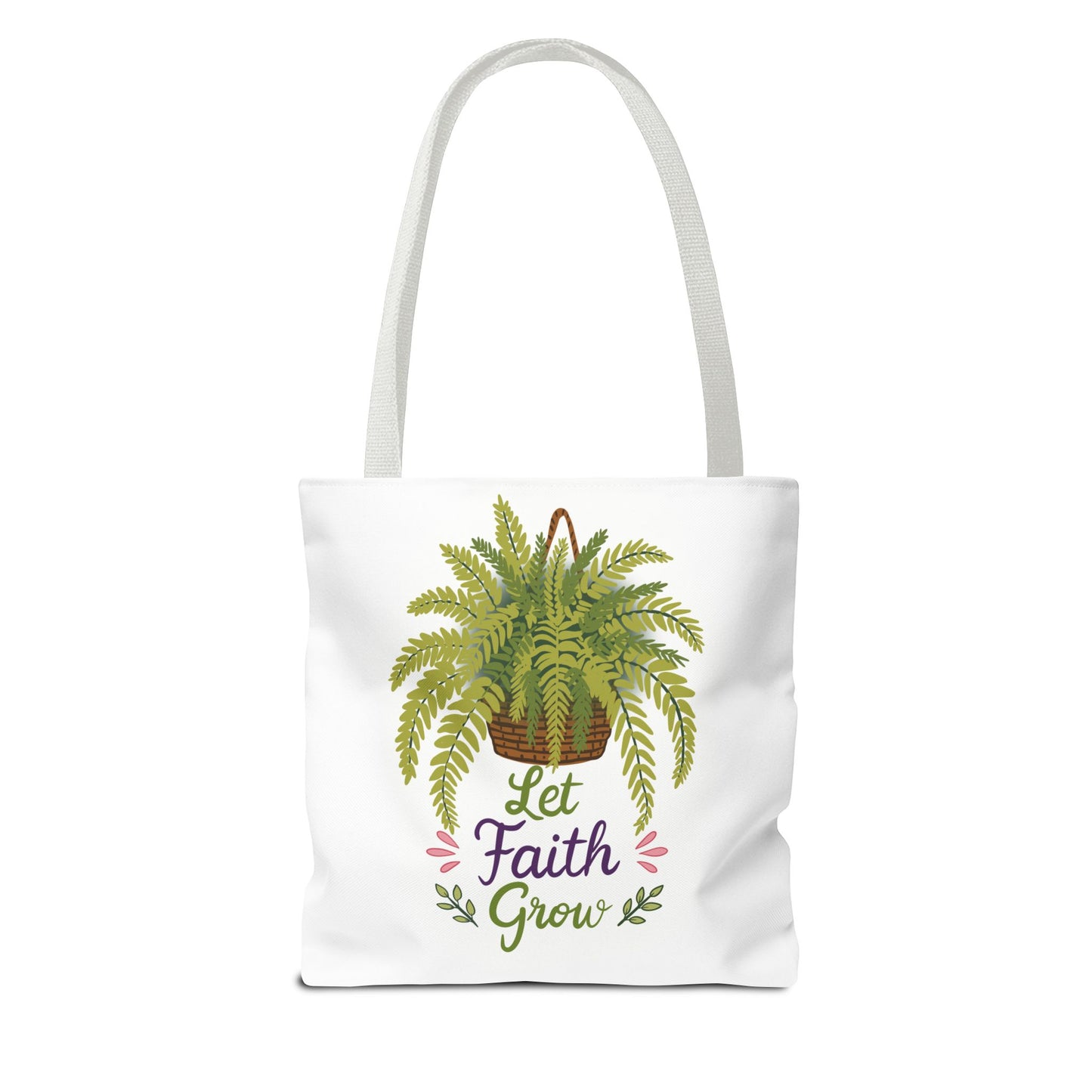 Let Faith Grow Tote Bag — Botanical Hanging Fern Spiritual Tote