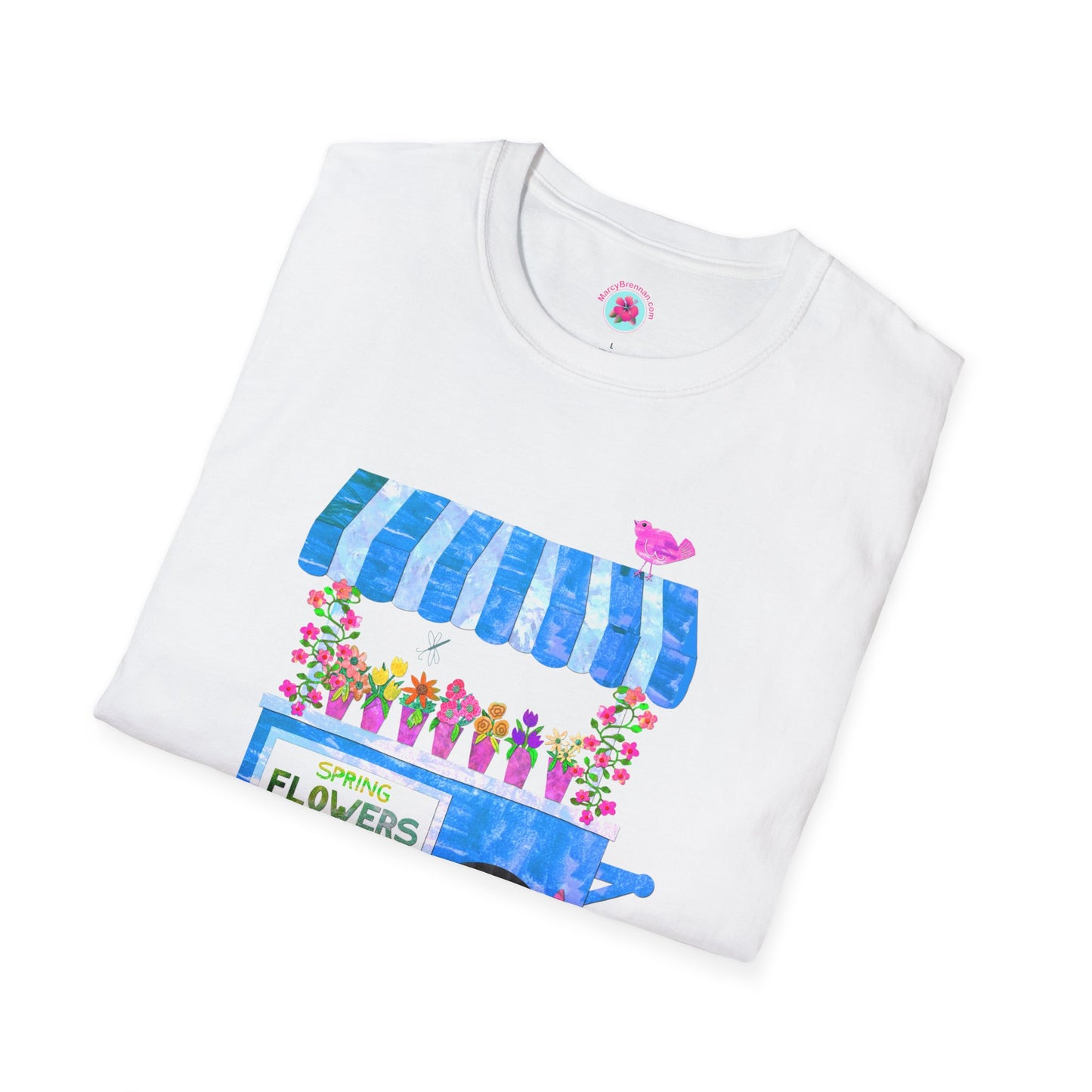 Spring Flower Cart Collage Softstyle T-Shirt