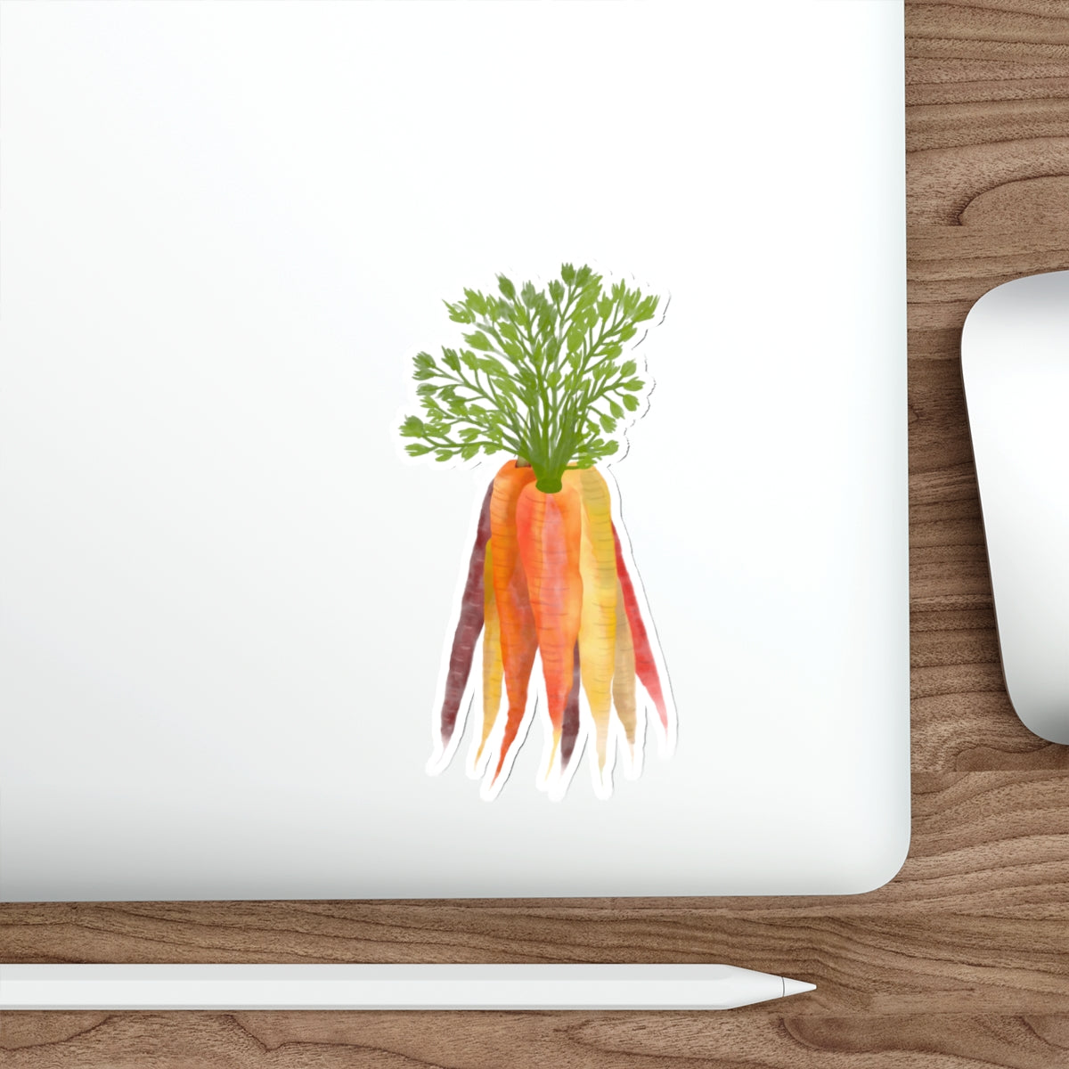 Rainbow Carrots Die Cut Sticker