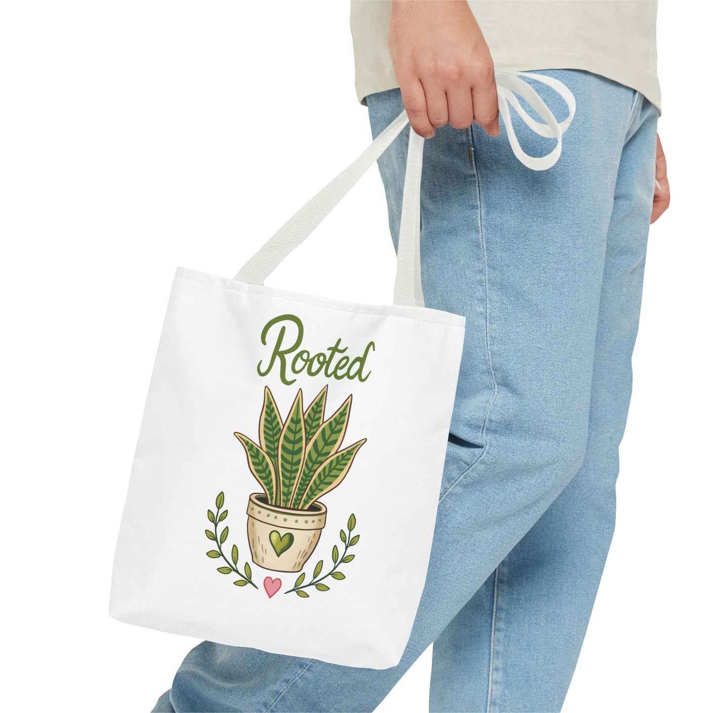 Rooted Plant Tote Bag – Cute Sansevieria Potted Plant Illustration