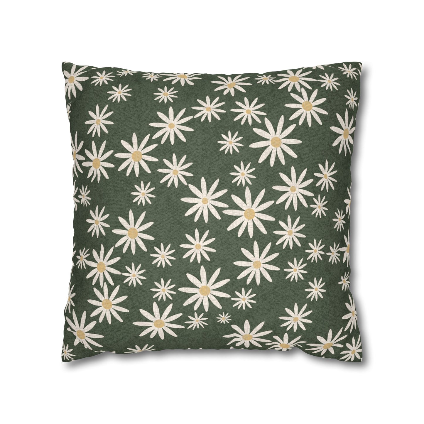 Chickweed on Sage Green Spun Polyester Square Pillowcase