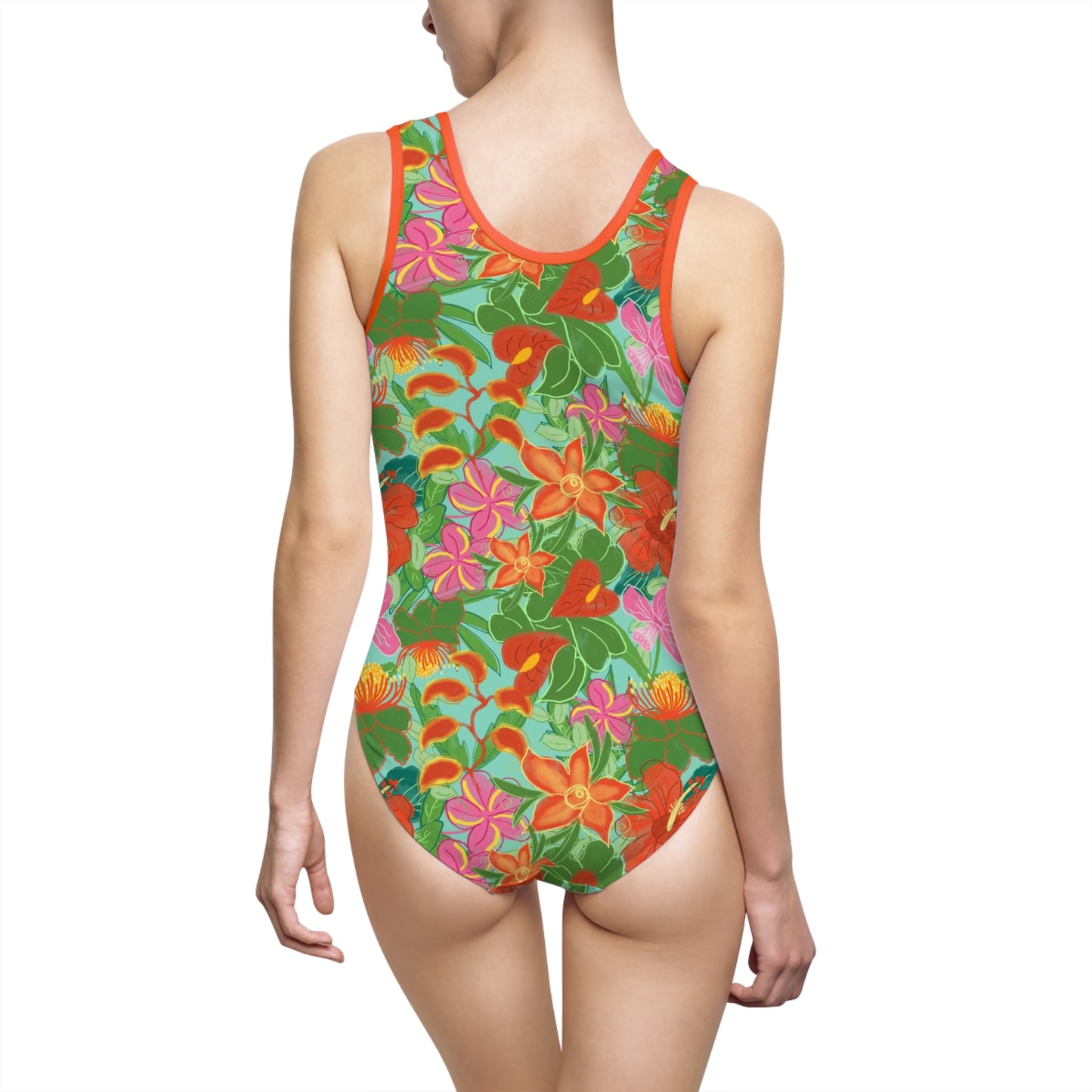 Tropical Flowers Women's Classic One-Piece Swimsuit