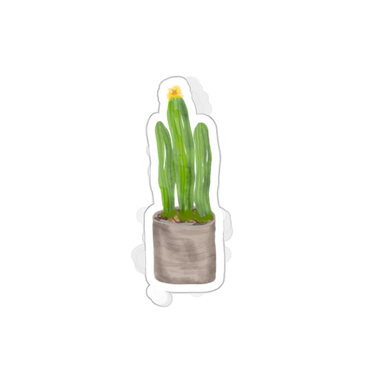 Tall Cactus with Yellow Flower Die-Cut Stickers