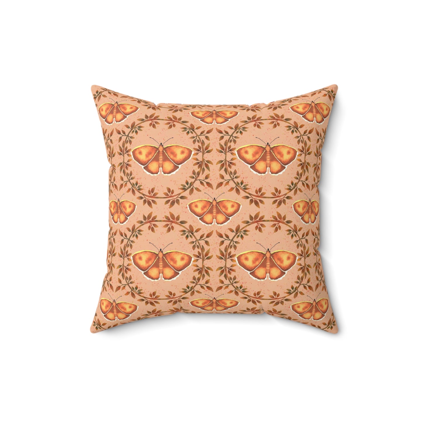 Moths and Vines Spun Polyester Square Pillow