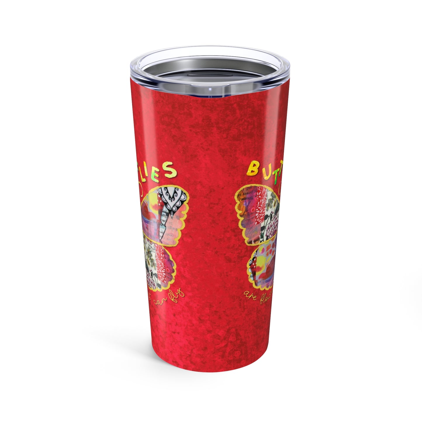 Boho Butterfly Collage Tumbler 20oz