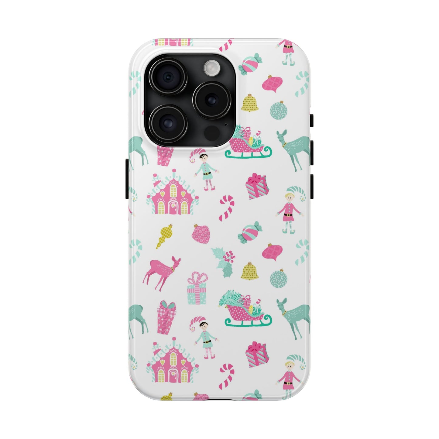 Pastel Christmas on White Tough Phone Cases