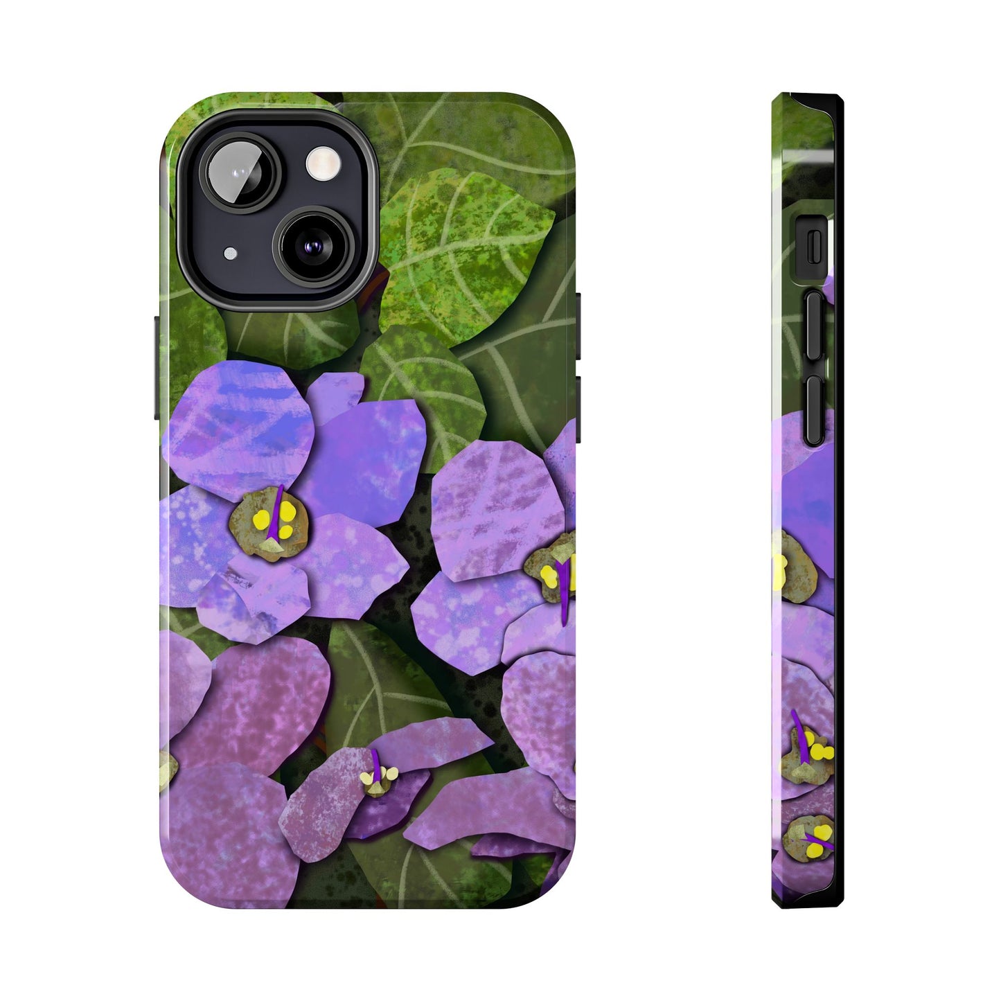 African Violets Collage Art Tough Phone Cases