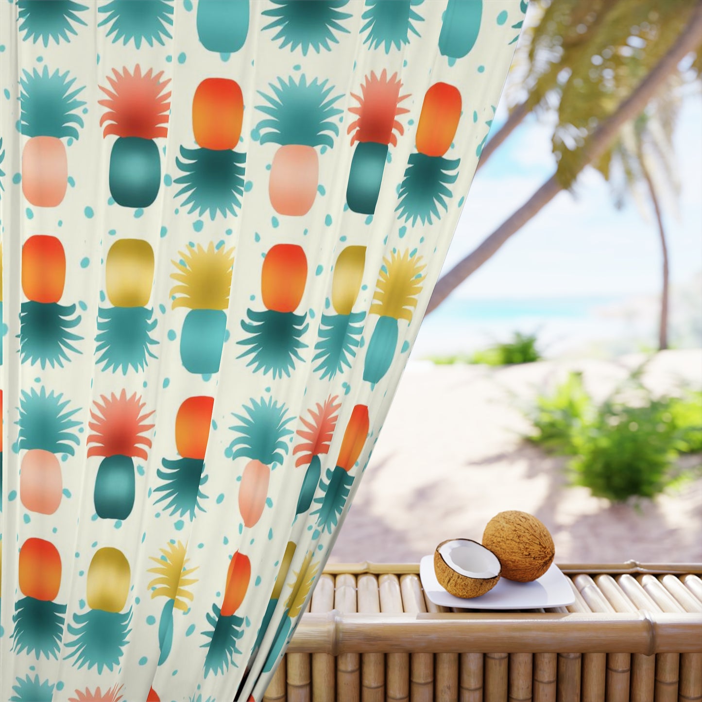 Pineapples Window Curtains (1 Piece)