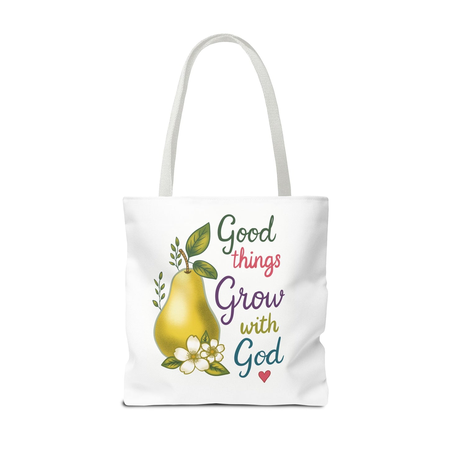 Faithful Harvest Tote — "Good Things Grow with God" Inspirational Grocery Bag